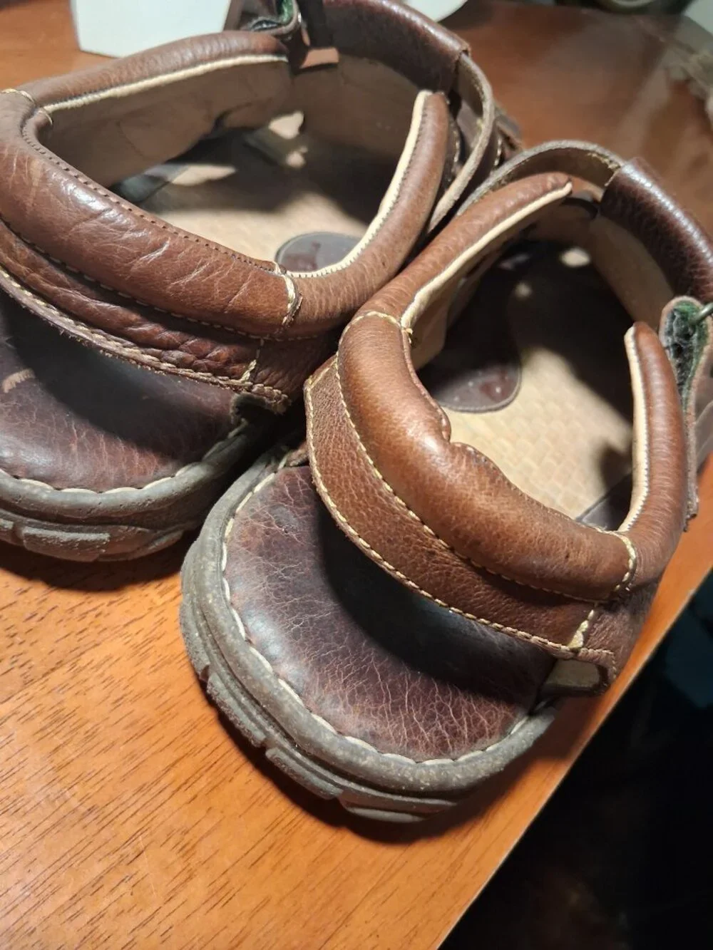 Men's Born Cabot III 3 Brown Leather Fisherman Slingback Sandal Shoes sz 13